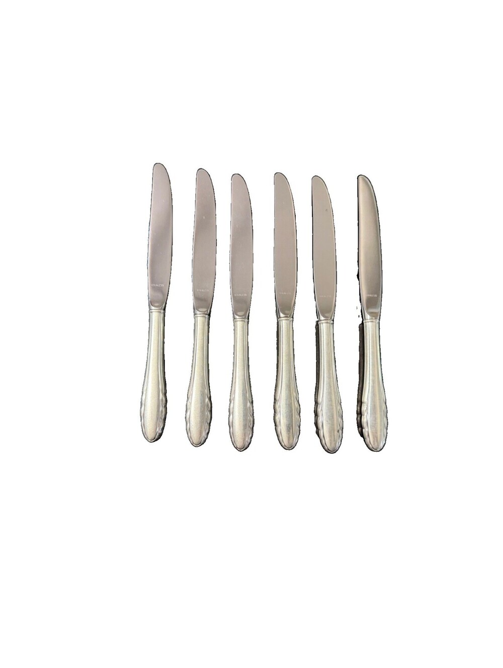 6 Gorham Lyric Sterling Silver Handle Dinner Knives 8 7/8” No Mono 1940 Vintage